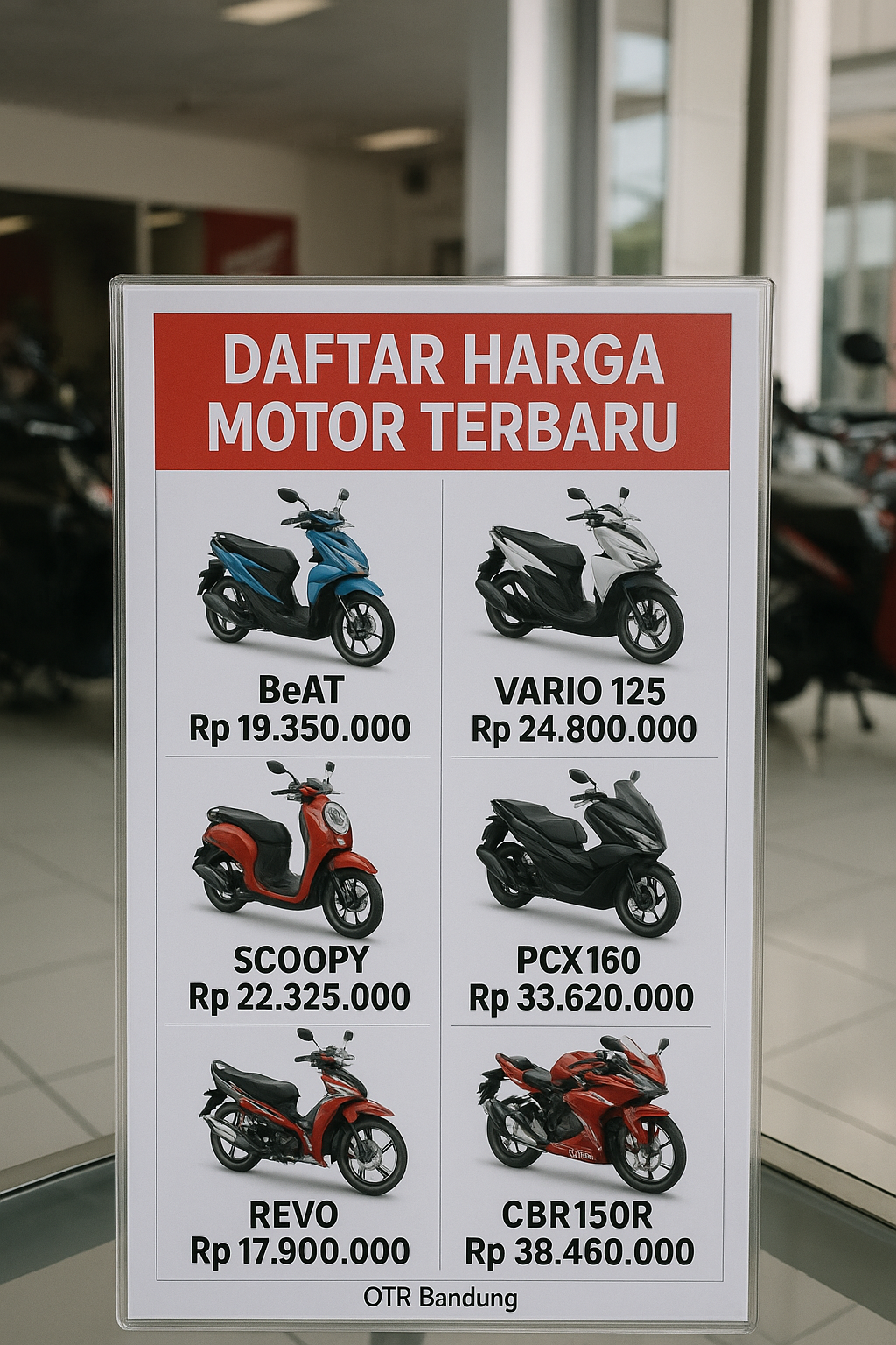 Daftar harga motor honda terbaru 2025