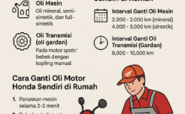 Panduan ganti oli motor honda