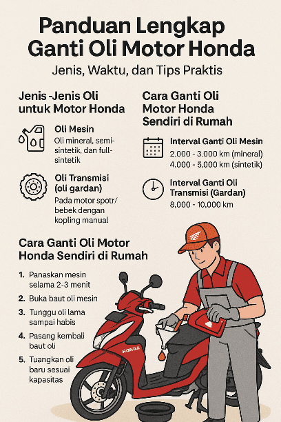 Panduan ganti oli motor honda