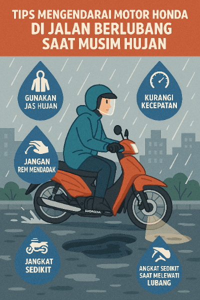 Tips Mengendarai Motor Honda di Jalan Berlubang Saat Musim Hujan