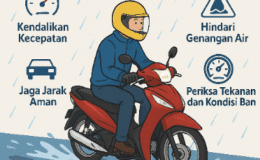 Tips Menghindari Aquaplaning saat Berkendara dengan Motor Honda